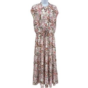Rebecca Minkoff Giselle Floral Maxi Dress Tiered Flowing Boho Cottage Size M